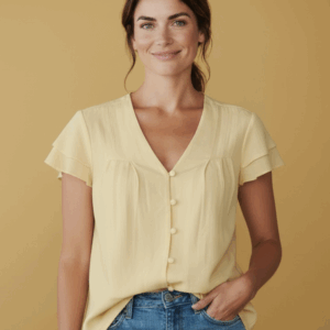 Blusa Feminina Amarela Gola V