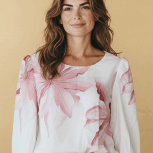 Camisa Viscose Floral Aquarela