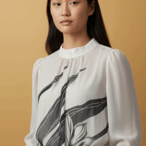 Blusa de Viscose Estampa Abstrata