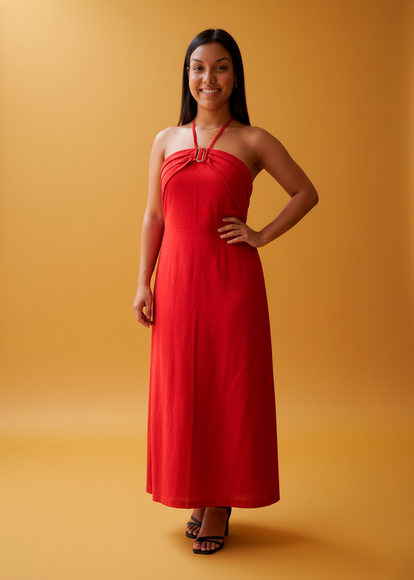 Vestido Longo Frente Única