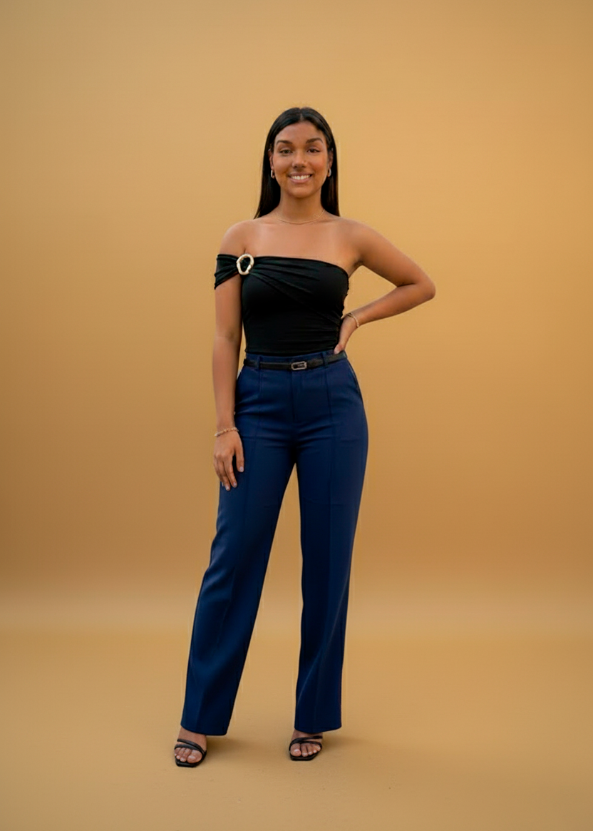 Body Ombro Único Drapeado