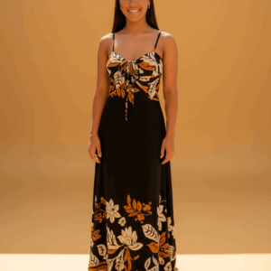 Vestido Maxi Preto Terracota