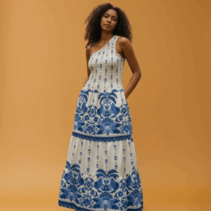 Vestido Estampa Portuguesa - Azul Royal