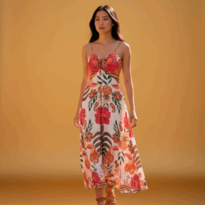 Vestido Midi Estampa Floral