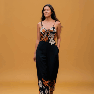 Vestido Estampado Preto