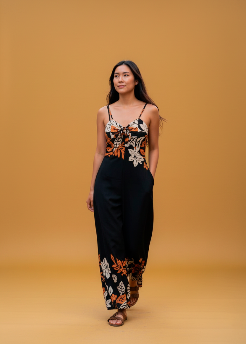 Vestido Estampado Preto